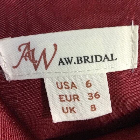 AW BRIDAL 6 S Deep Claret Mugwort burgundy halter formal maxi dress NEW B36 - Picture 6 of 9